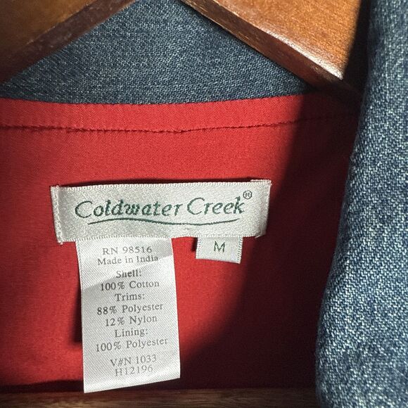 Coldwater Creek Jean Vest Patchwork Women's Size Medium Granny Cottage Prairie - Picture 9 of 14